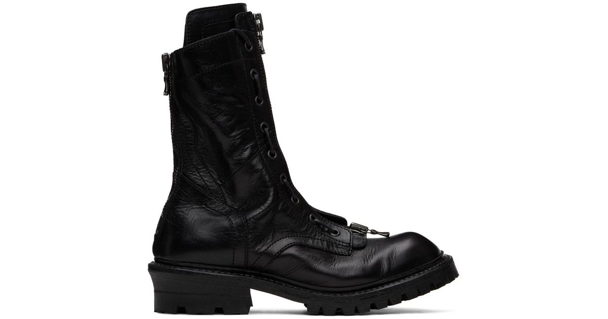 靴 JULIUS DOUBLE ZIP THICK-SOLED SHOES Julius Two-Way Zip Boots in Black for Men | Lyst Canada