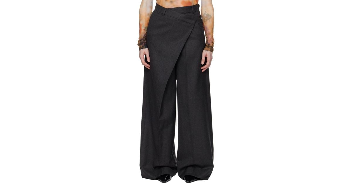 Acne Studios グレー ラップパンツ ブラック | Lyst