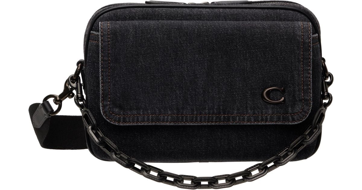 COACH Charter Flap Crossbody Bag 24 in Black for Men | Lyst Australia