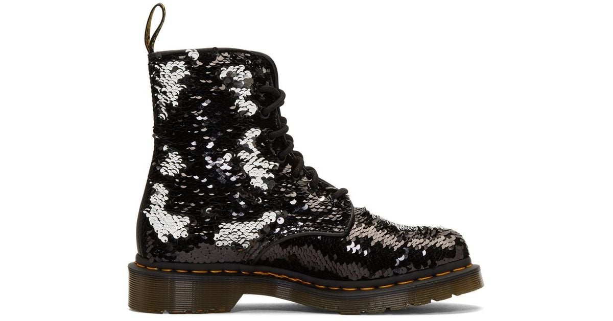 Silver Sequin 1460 Pascal Boots 