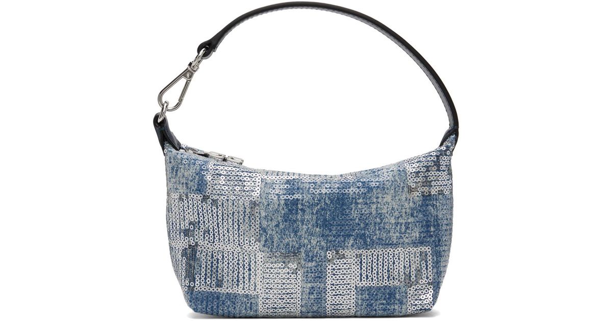 Ganni Sequin Small Butterfly Pouch in Blue | Lyst