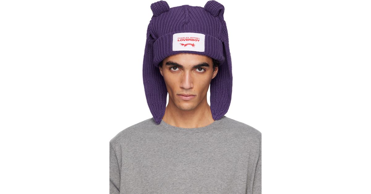 Charles Jeffrey Chunky Rabbit Beanie in Blue for Men | Lyst UK