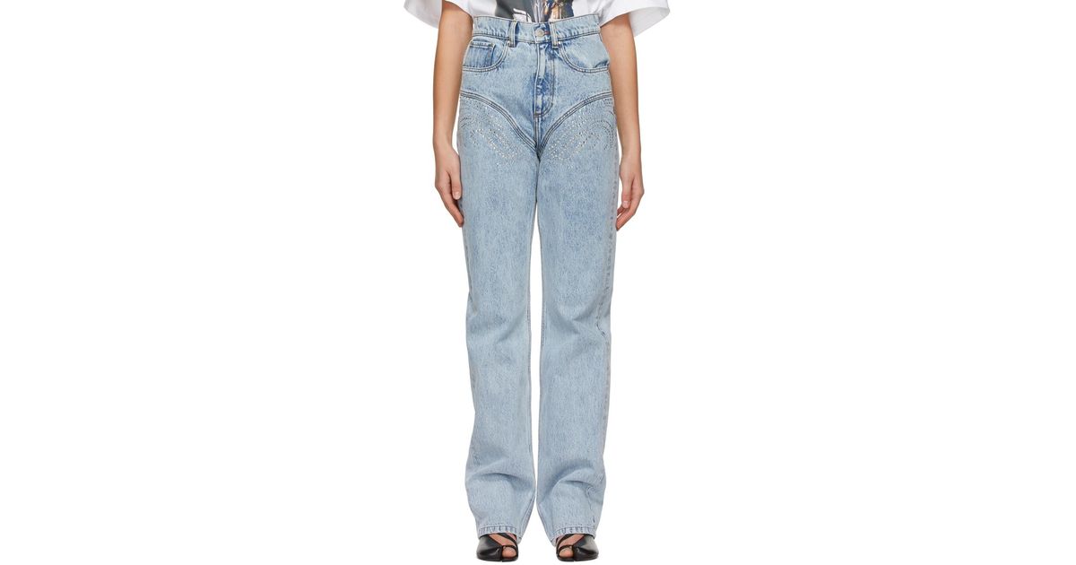 Y. Project Blue Crystal Rhinestone Jeans | Lyst Australia Y. Project Blue Crystal Rhinestone Jeans | Lyst Australia