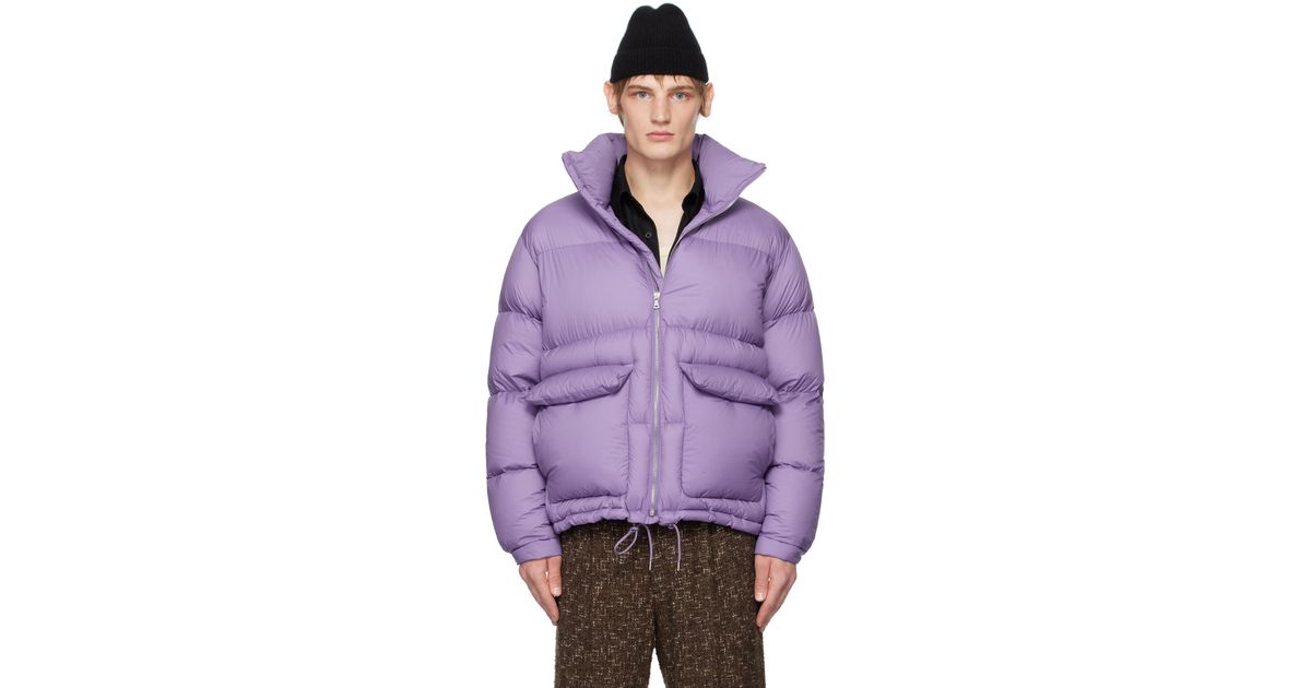 メンズ AURALEE パープル スーパーライト リップストップ ナイロン