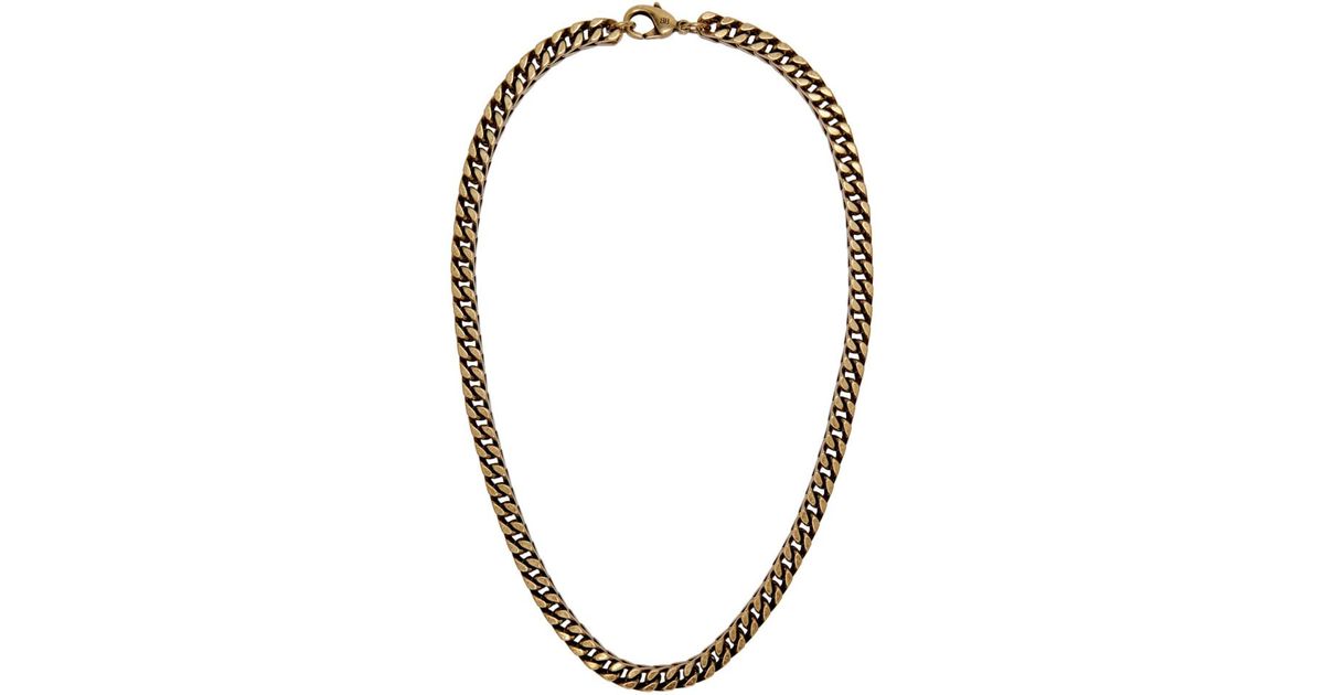 Balenciaga Gold Chain Necklace in Black for Men Lyst