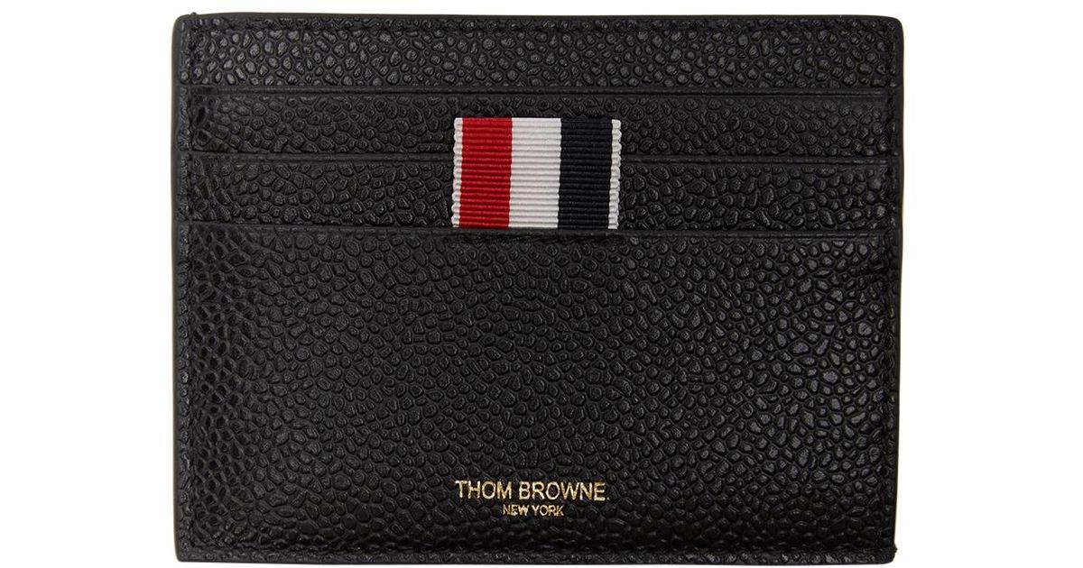 Thom Browne Thom E Leather 4-bar Card Holder in Black for Men | Lyst ...
