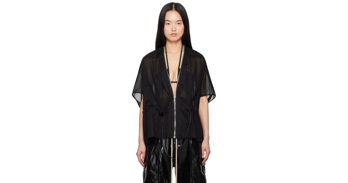 【関税込み】Rick Owens ブラック Hollywood Sail ジャケット Rick Owens Hollywood Sail Jacket in Black | Lyst