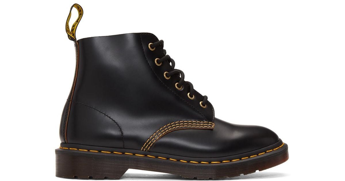 Dr. Martens Black 101 Vintage Smooth Boots for Men