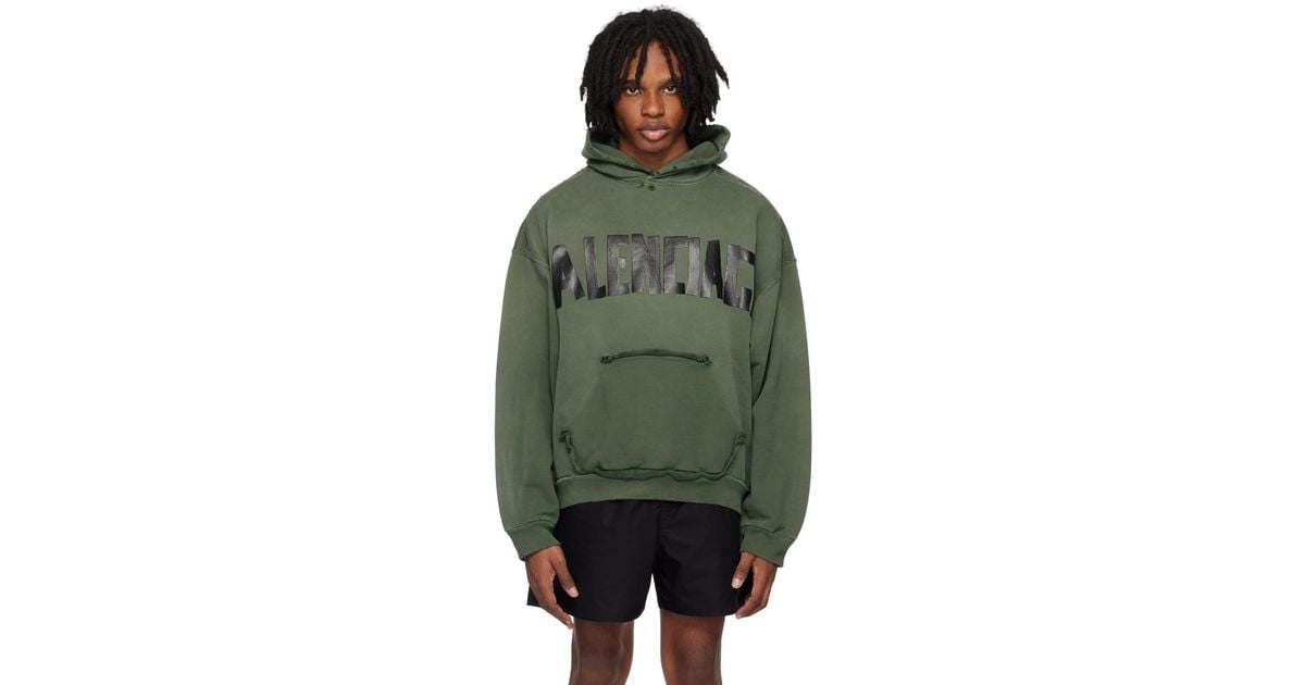 Balenciaga Tape Type Ripped Pocket Hoodie in Green for Men