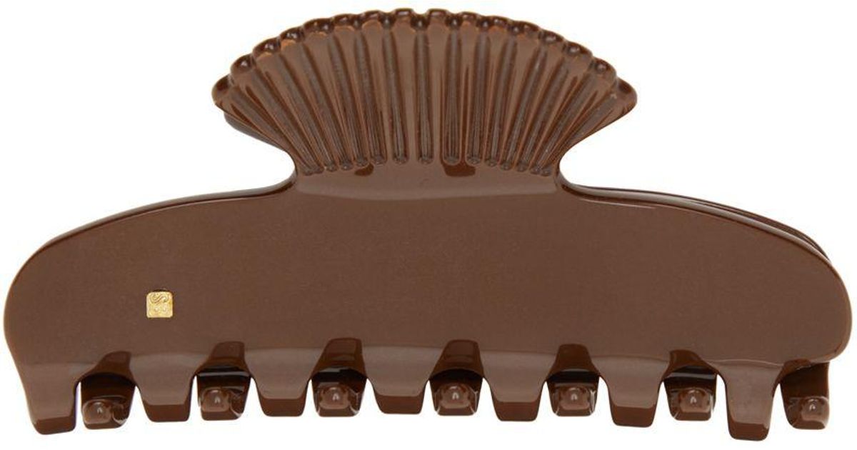 Sophie Buhai Brown Fan Shell Claw in Chocolate (Black) | Lyst