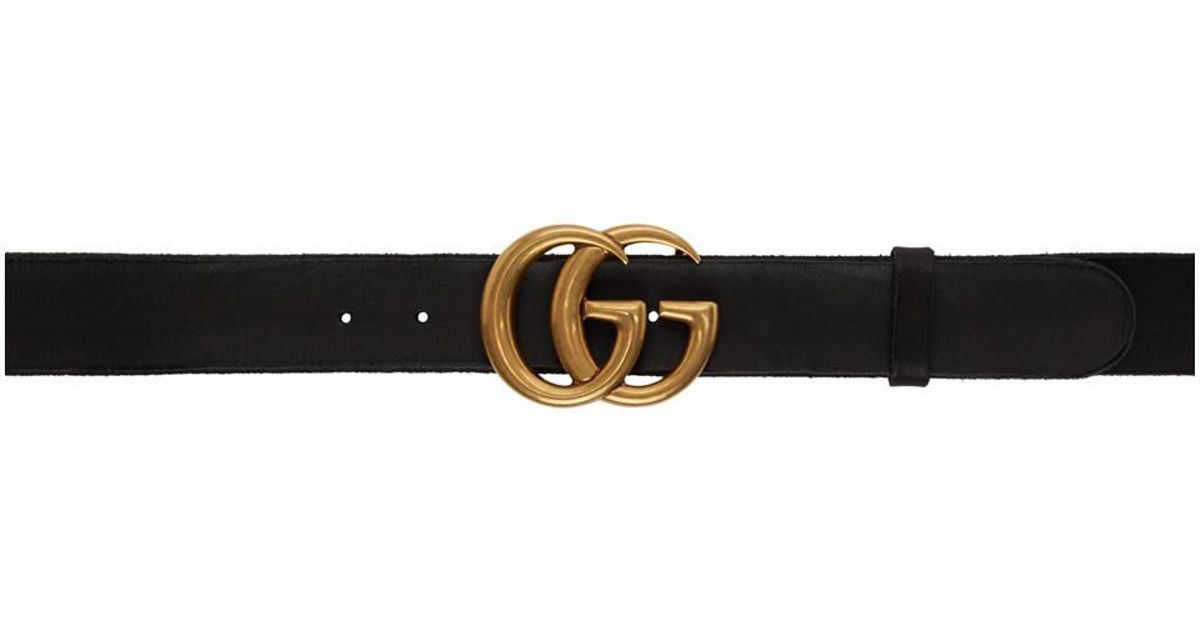 Gucci Black Toscano Leather GG Belt - Lyst