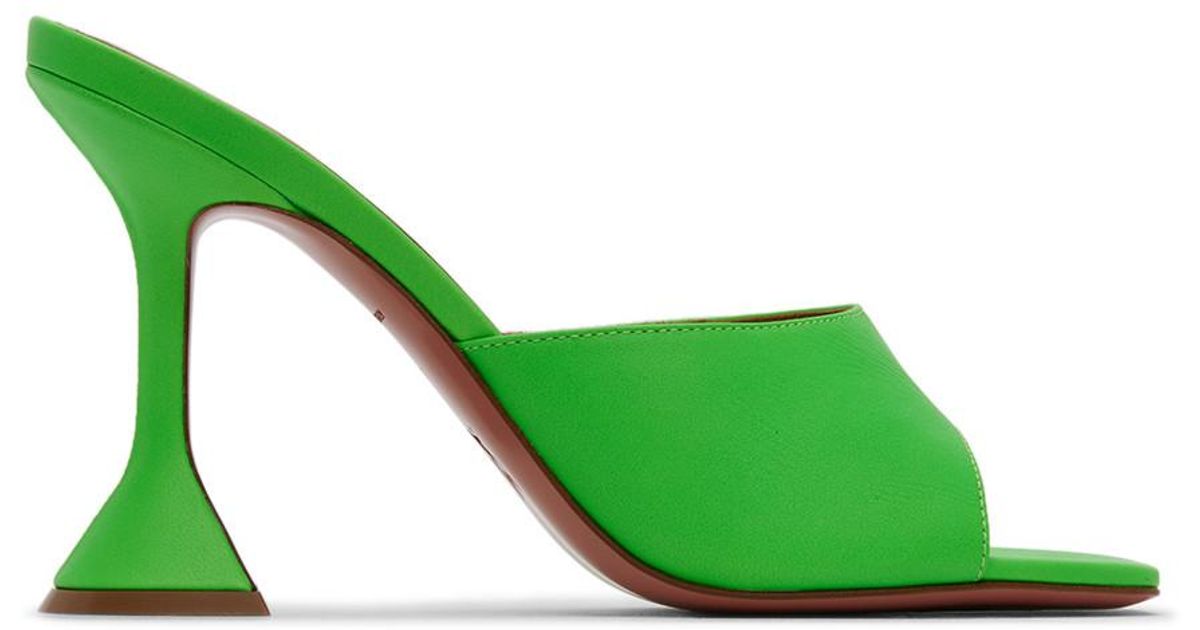 AMINA MUADDI Green Lupita Slipper Heels | Lyst