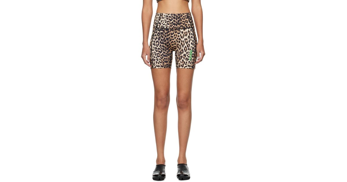 Ganni leopard shorts hot sale