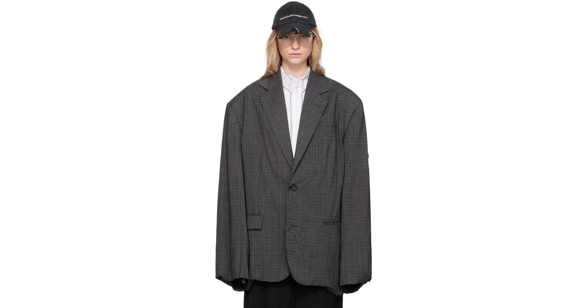 Balenciaga グレー Skater テーラードジャケット ブラック | Lyst Balenciaga グレー Skater テーラードジャケット ブラック | Lyst