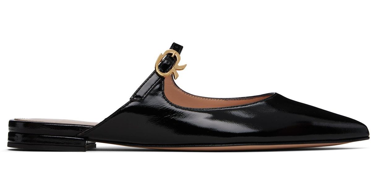 Gianvito Rossi Ribbon Jane Slide Loafers in Black | Lyst