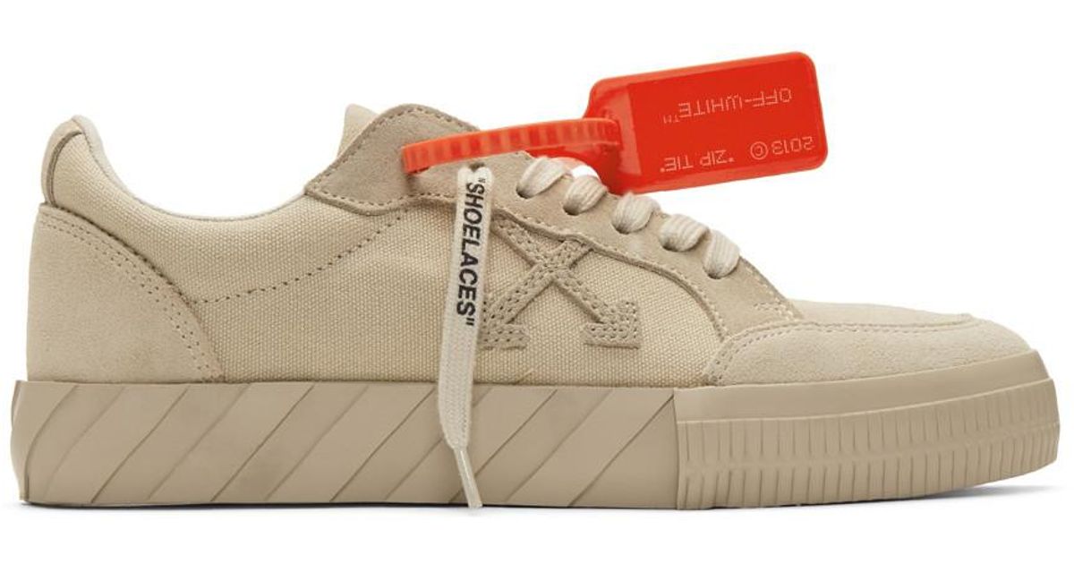 Off-White c/o Virgil Abloh Beige Vulcanized Low Sneakers in Natural for ...