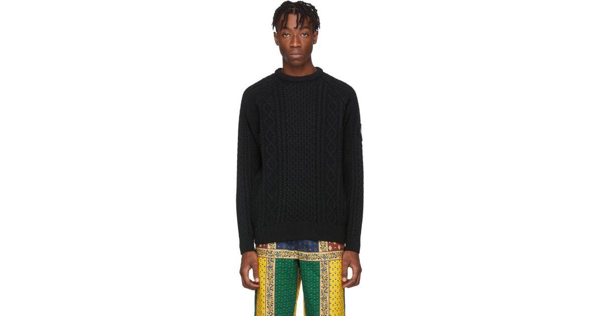 Noah Black Fisherman Sweater for Men | Lyst
