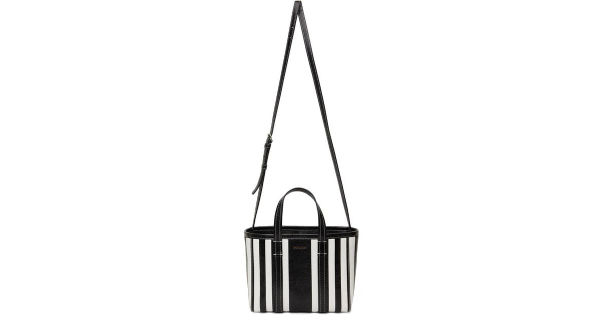 Balenciaga Leather Small Barbes East-west Tote in Black/White 