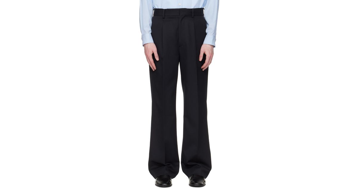 Ssstein Wool Kersey Straight Trousers in Black for Men | Lyst