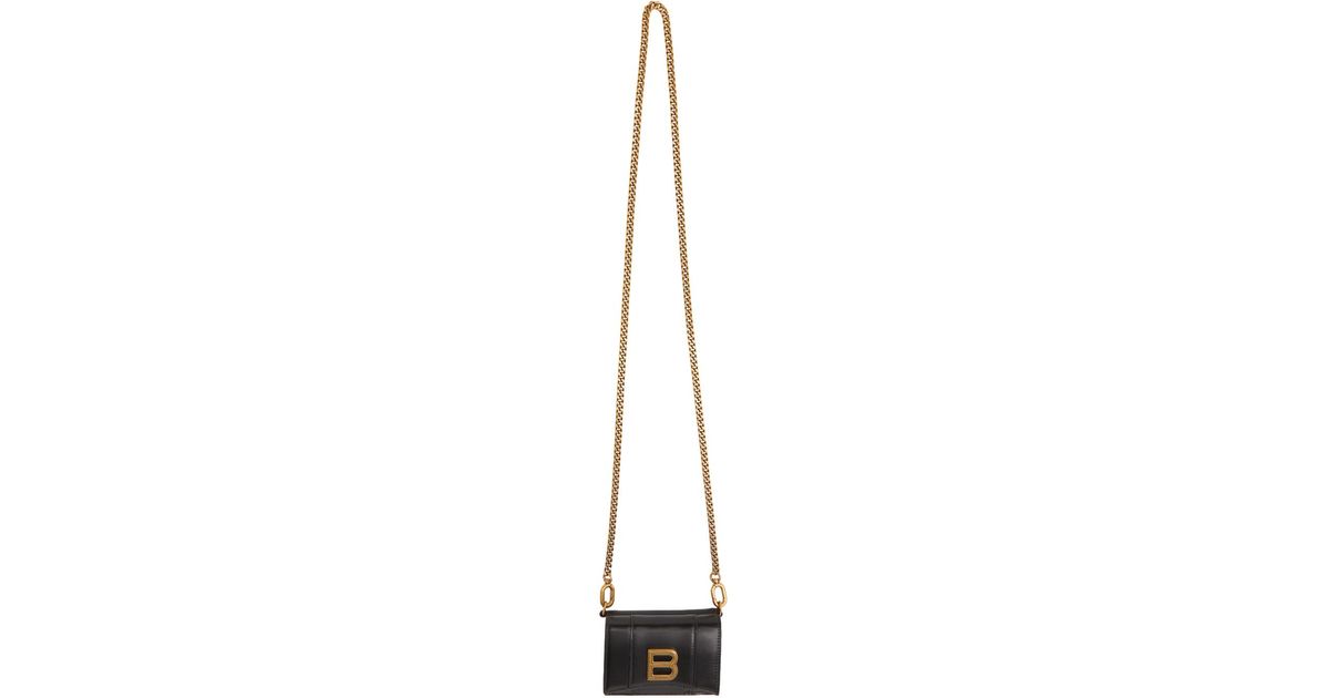 Balenciaga Black Mini Hourglass Wallet Bag | Lyst
