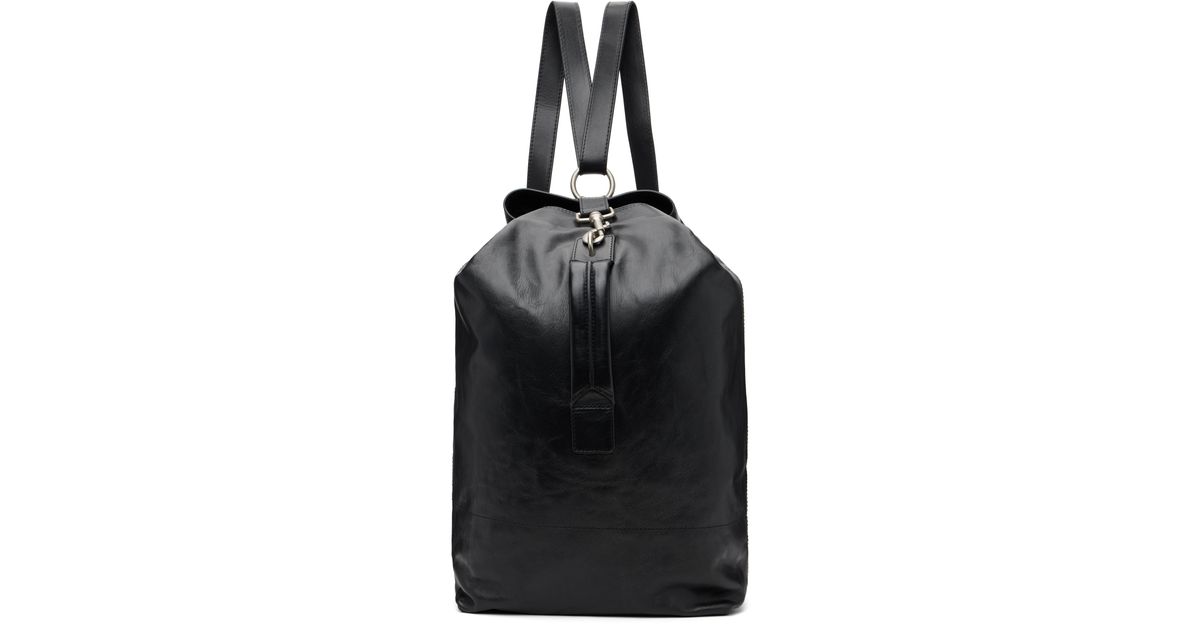 Dries Van Noten Adjustable Leather Backpack in Black for Men | Lyst