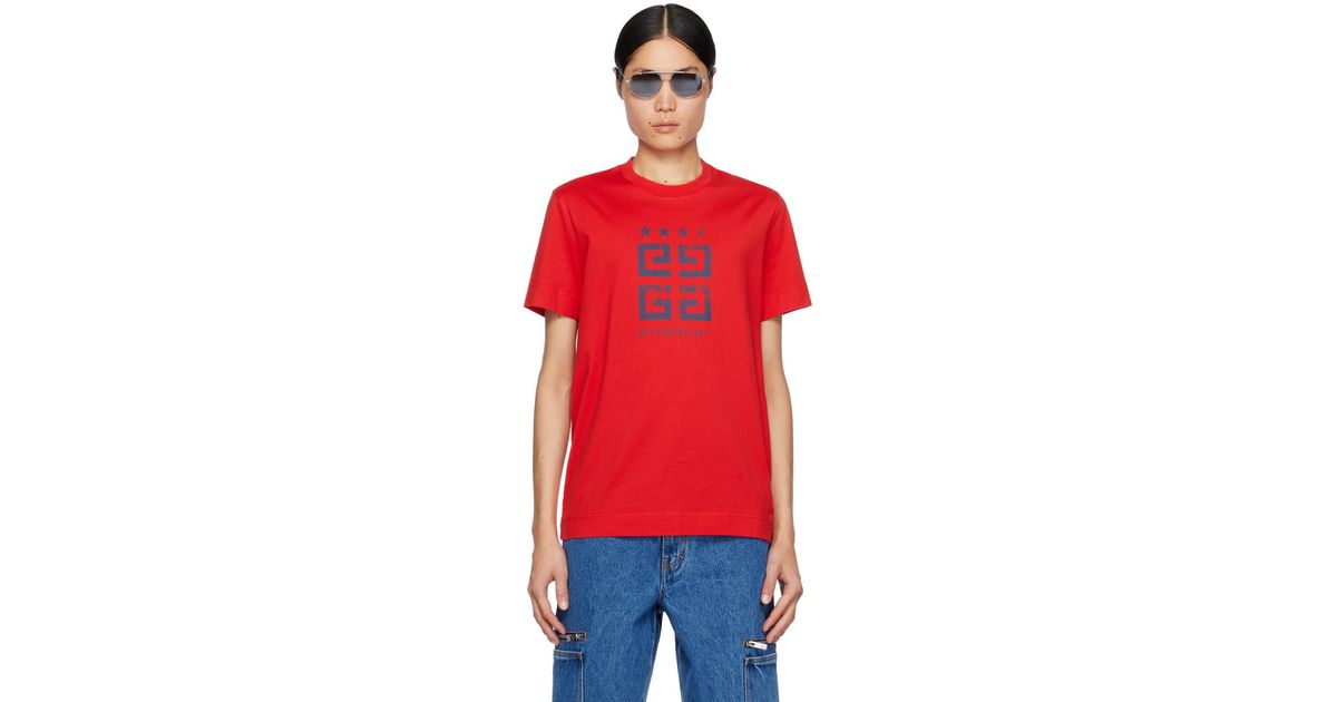 Givenchy t shirt red stars hotsell