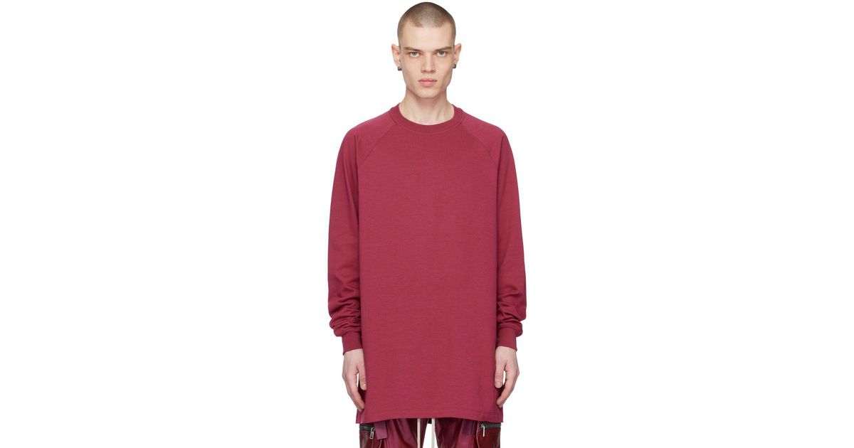 Rick Owens Pink Baseball Sweatshirt in Red for Men | Lyst