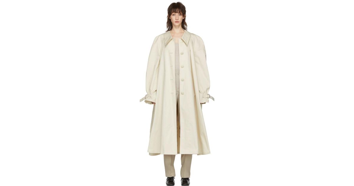 Lemaire Off-white Twill Coat | Lyst