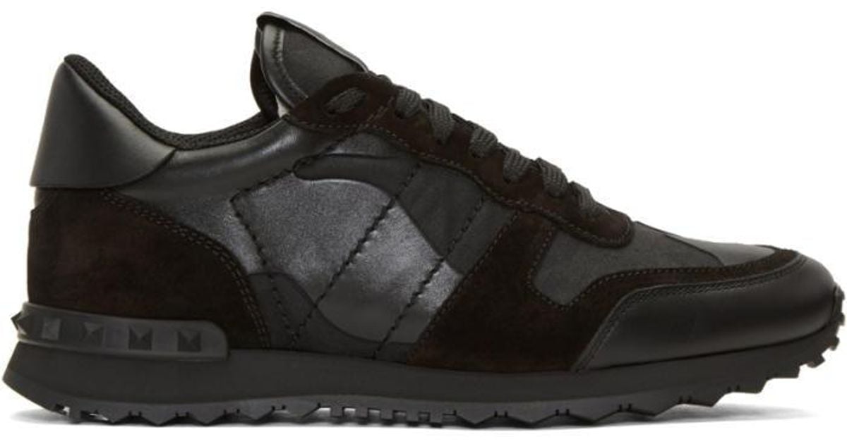 mens black camo valentino trainers