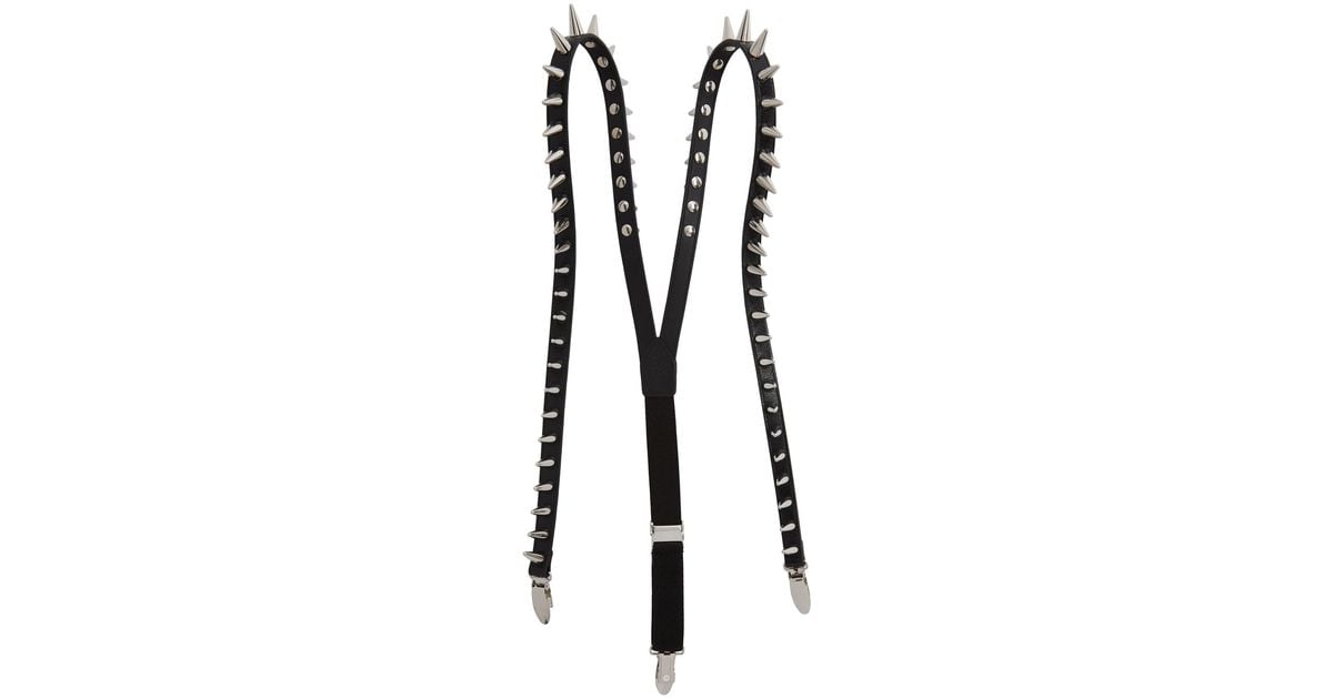 Gucci Leather Suspenders With Spikes in Black Lyst
