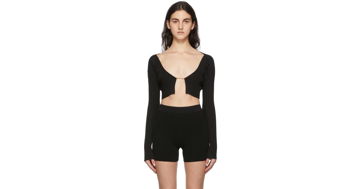 Jacquemus Synthetic 'la Maille Pralù' Cardigan in Black - Lyst