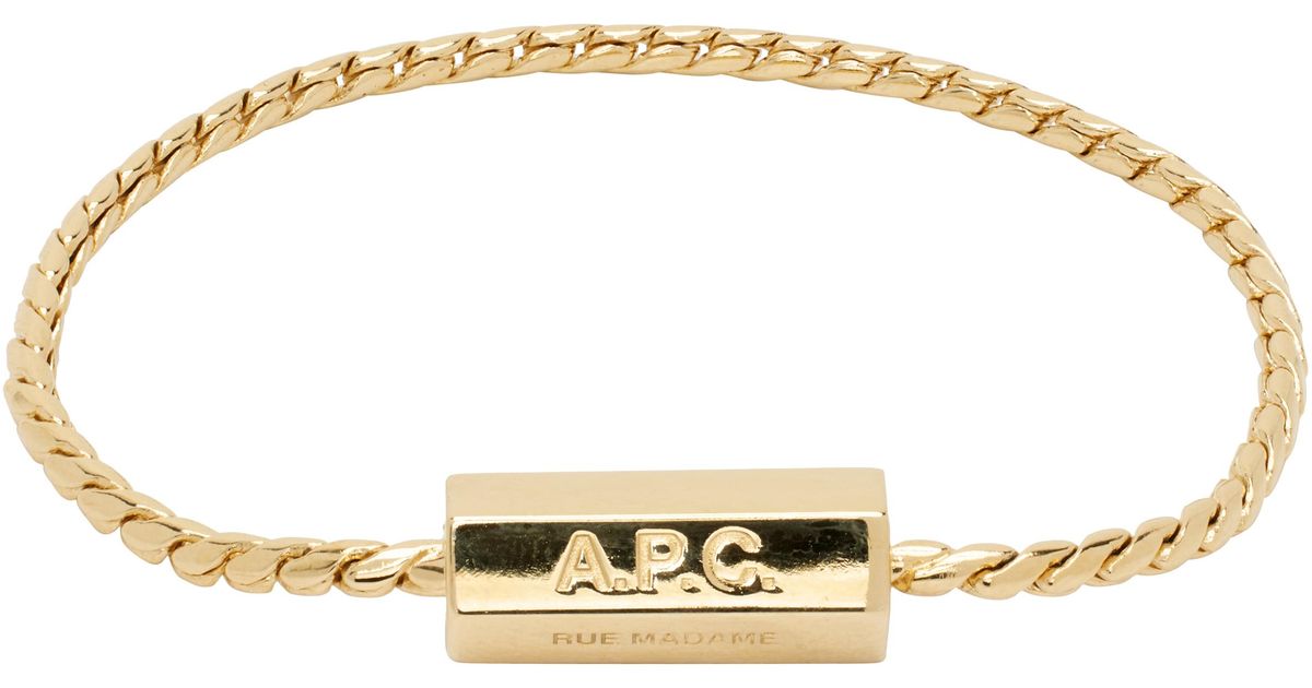A.P.C. ゴールド Angle ブレスレット ブラック | Lyst
