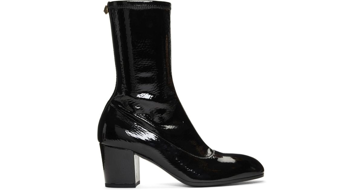 Gucci Pryntil Patent Leather Ankle Boots in Black for Men