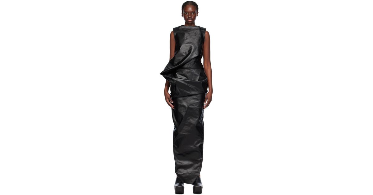 【関税込み】Rick Owens ブラック デニム Elipse マキシドレス Rick Owens Black Elipse Denim Maxi Dress | Lyst
