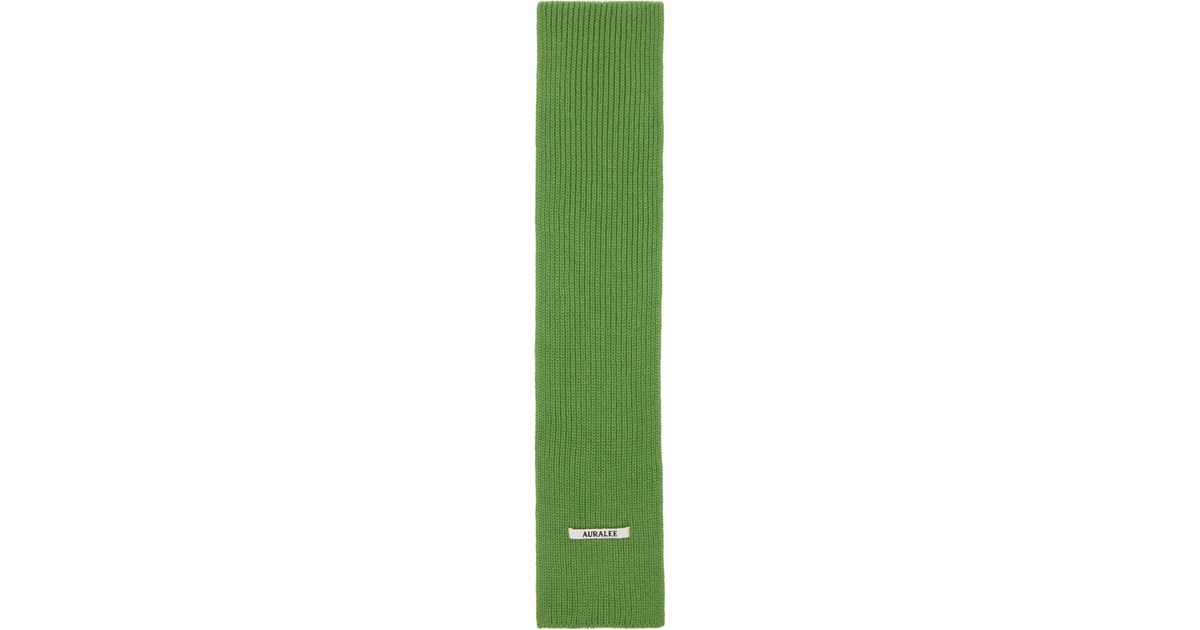AURALEE Light Cashmere Knit Stole in Green | Lyst