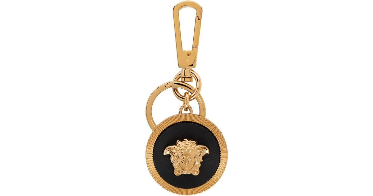 Versace Gold & Black Medusa biggie Keychain for Men Lyst