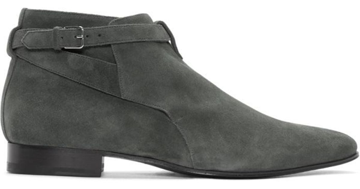 saint laurent suede jodhpur boots