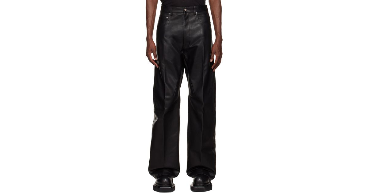 Rick Owens Black Geth Leather Pants for Men | Lyst Canada