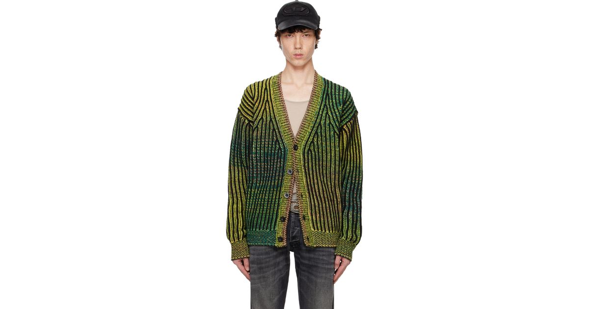 DIESEL K-Oakland-Cr Cardigan in Green for Men | Lyst