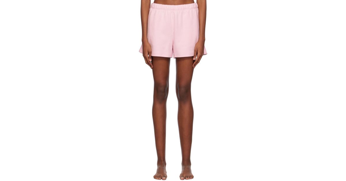 Skims Pink Cotton Fleece Classic Shorts