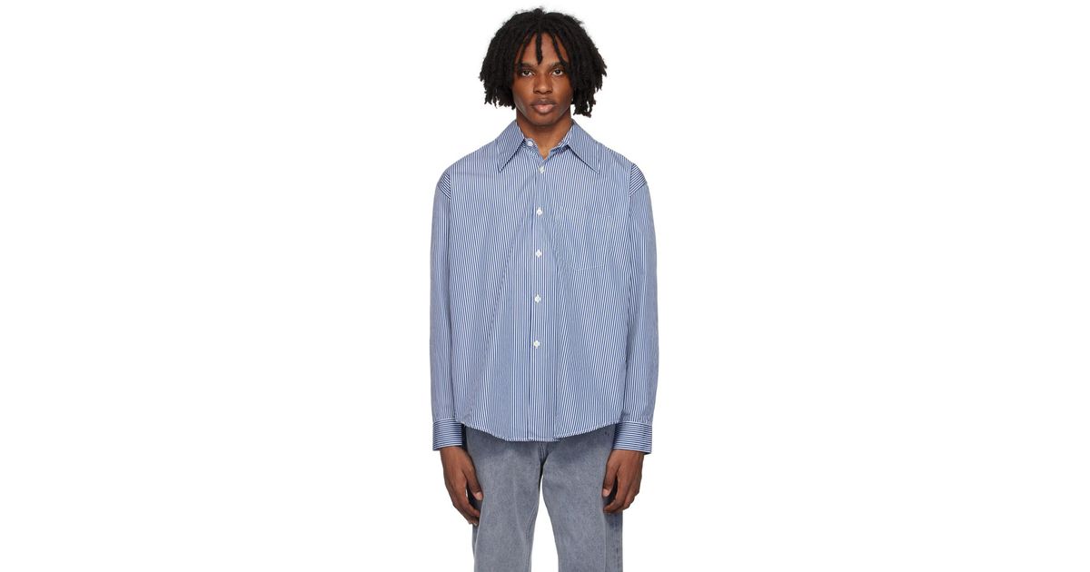 トップス Our legacy 23aw coco70s shirts Blue & White Coco 70s Shirt by OUR LEGACY on Sale