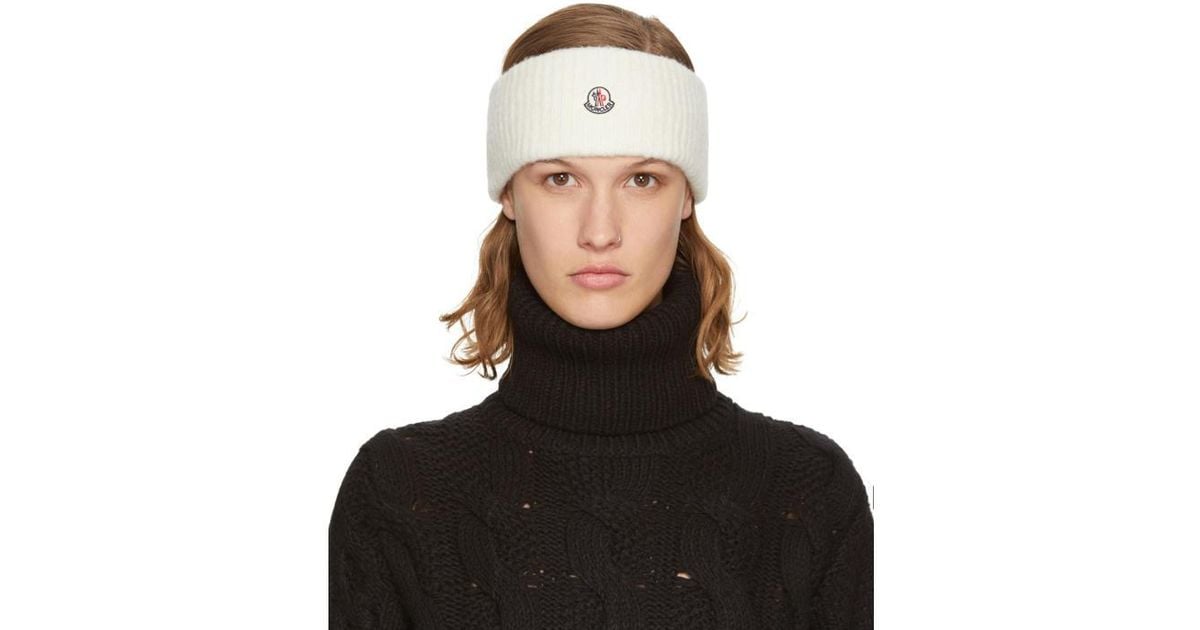 Moncler White Logo Headband in White Lyst
