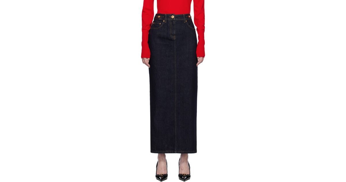 【送料&関税込】Versace Medusa 95 High-waist Denim Skirt Versace Medusa '95 Denim Skirt | Blue | FARFETCH HK