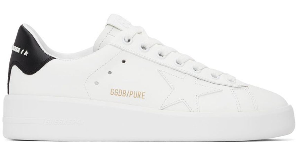 Golden Goose En Goose Purestar Leather Sneakers in White/Black (White ...