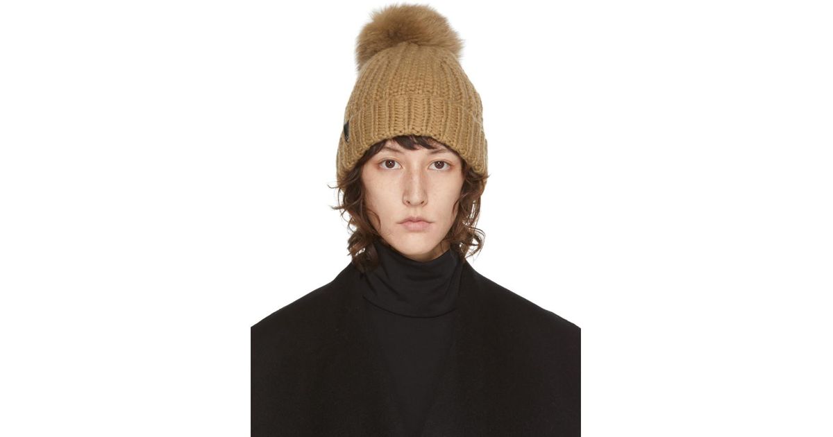 Mackage Wool Beige Doris Knit Beanie in 