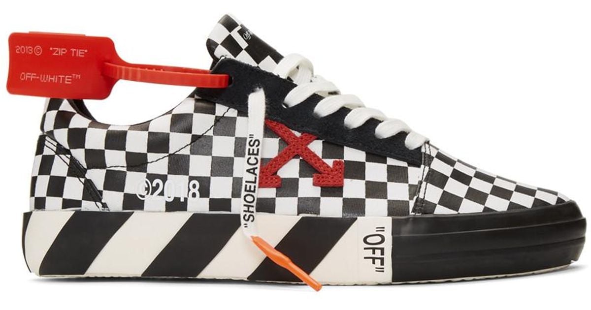 Off-White c/o Virgil Abloh Suede Vulc Low Checkered Black White for Men ...