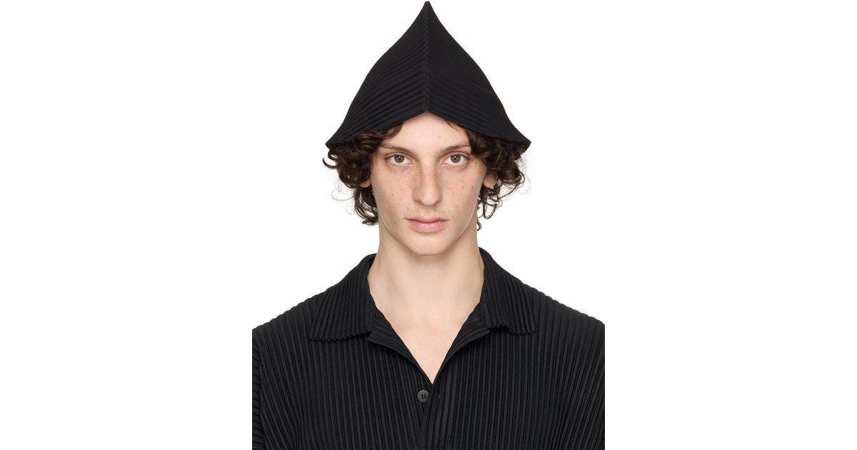 帽子 HOMME PLISSE a piece of mobile Black 'A Piece of Mobile' Hat by HOMME PLISSÉ ISSEY MIYAKE on Sale