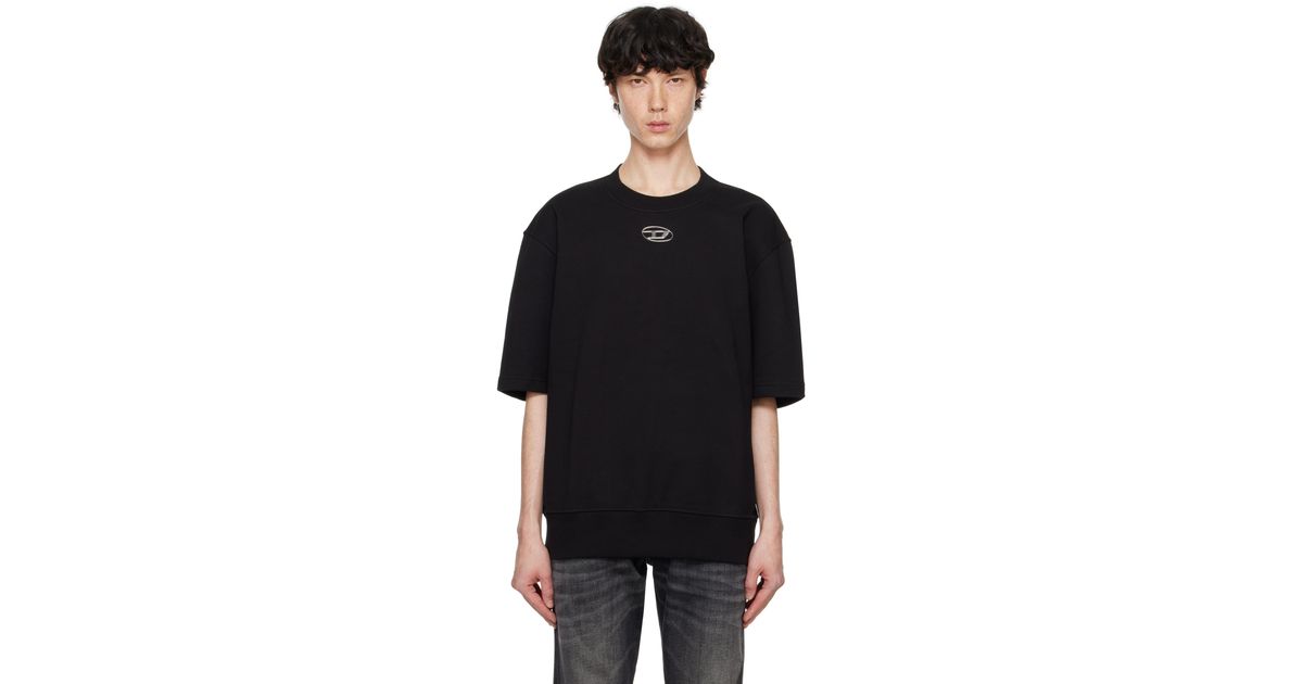 ★DIESEL★ S Cooling L1 Short Sleeve T-Shirt Black Diesel S-Cooling-L1 T-Shirt | lncc | REVERSIBLE