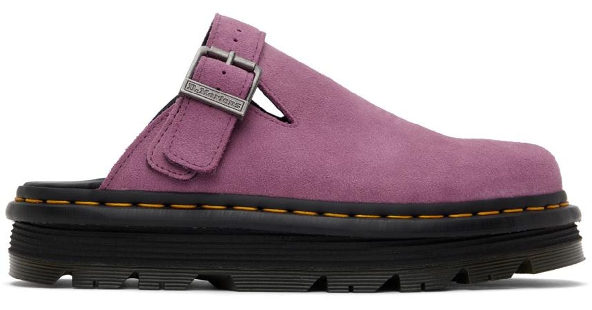 メンズ Dr. Martens スエード Zebzag プラットフォーム ミュール