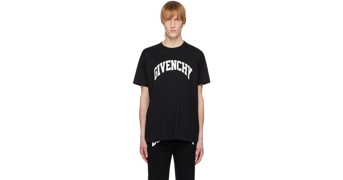 Givenchy Black College T-shirt for Men | Lyst